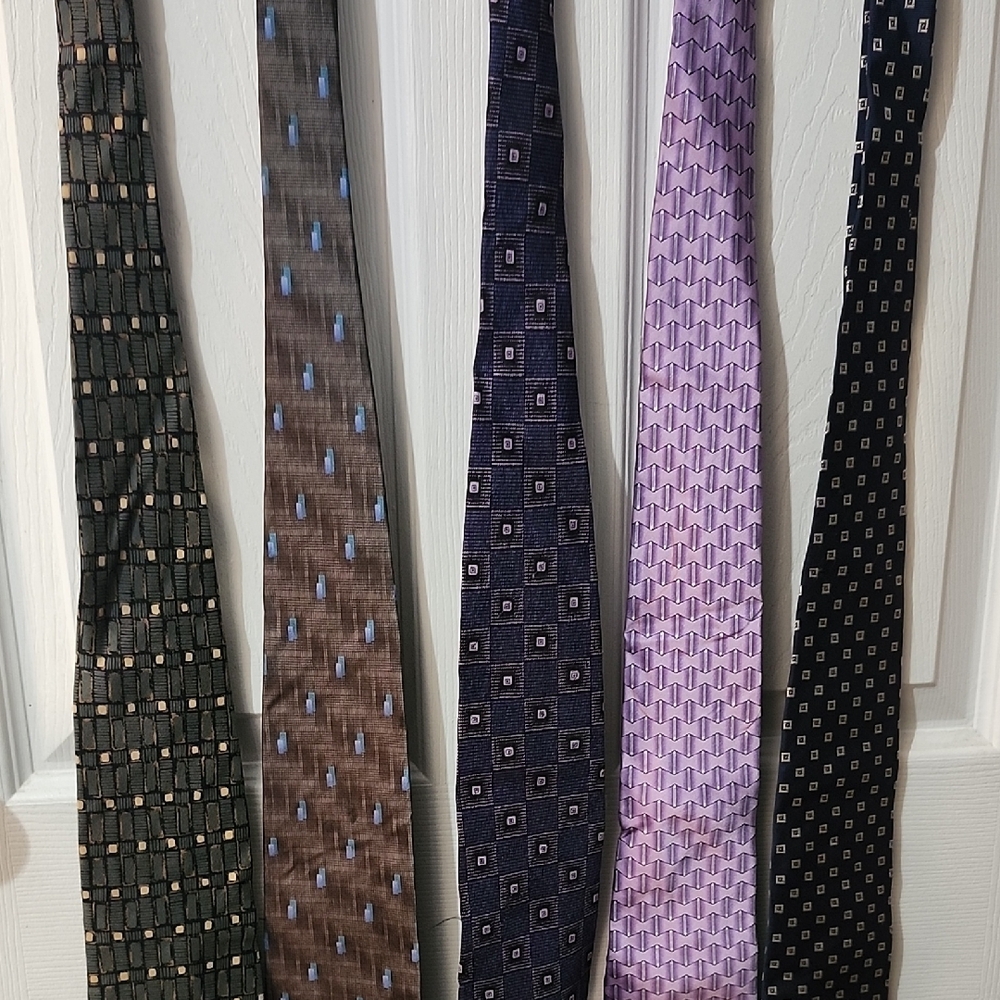 Elegant Men's Tie Set - Black, Brown, Purple, Blue